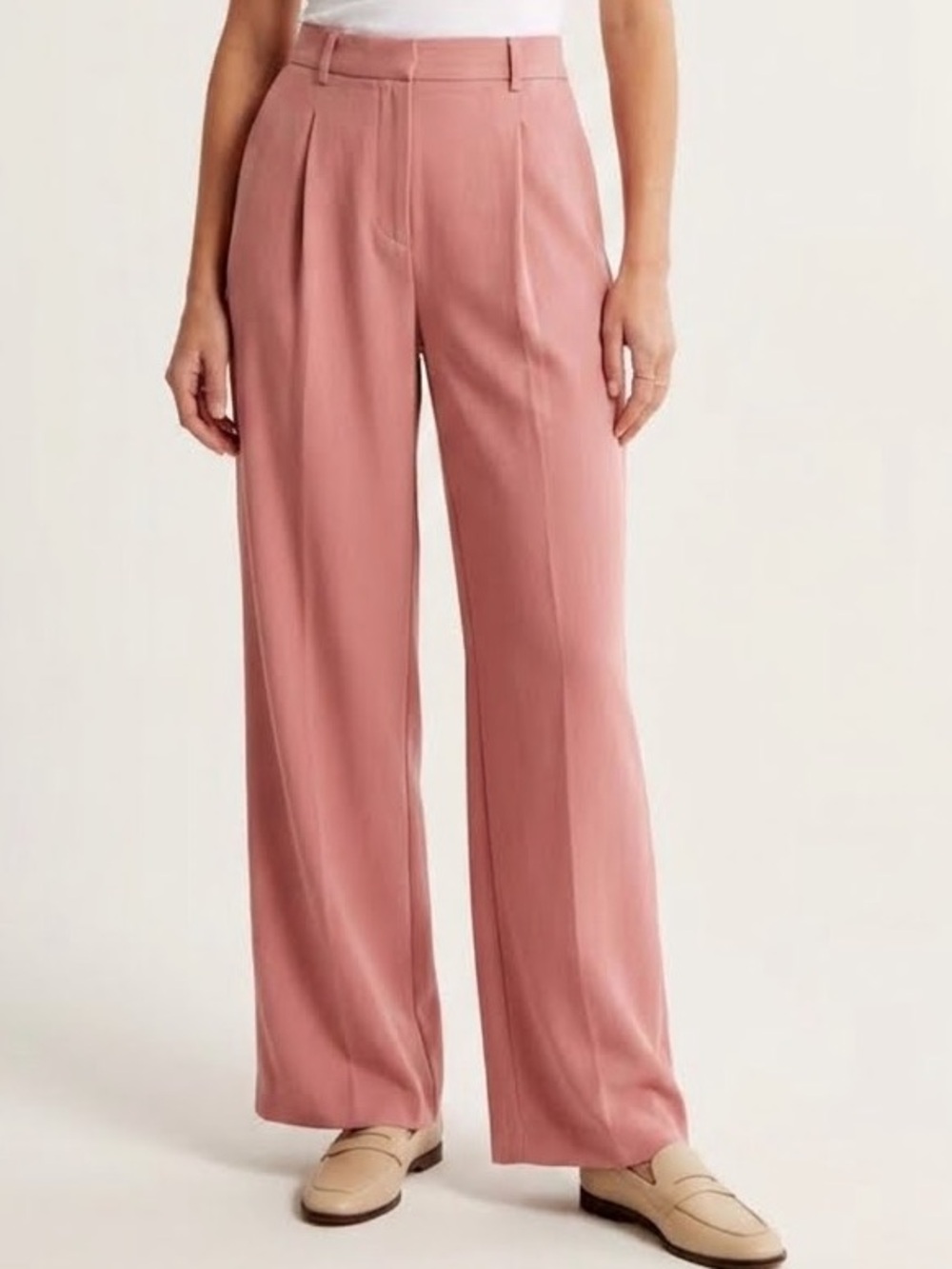 Wide Leg Pink Trousers